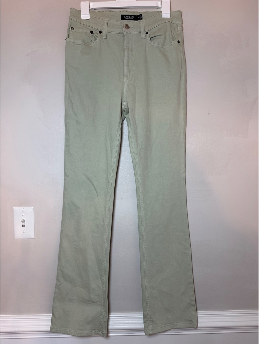 Lauren Ralph Lauren Sage Green Bootcut Jeans Stretch Denim Pants Womens Size 6